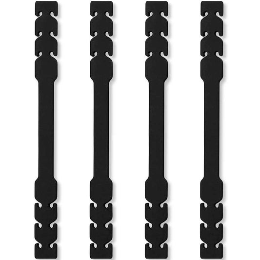 4 Salva Orejas Extensores Elásticos Flexibles Negras para Mascarilla Ajustables Antipresión Ganchos de Silicona Goma