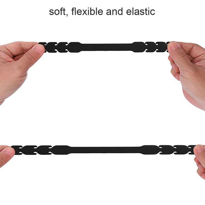 4 Salva Orejas Extensores Elásticos Flexibles Negras para Mascarilla Ajustables Antipresión Ganchos de Silicona Goma