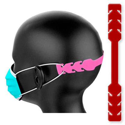 4 Salva Orejas Extensores Elásticos Flexibles Rojas para Mascarilla Alargadores Ajustables Antipresión Ganchos de Goma