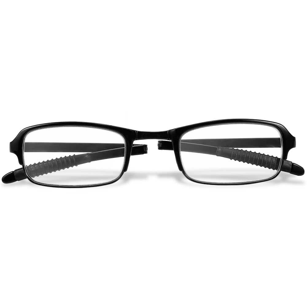 Gafas de Lectura Graduación +1.50 con Estuche Negras Lentes Transparentes Flexibles Hipermetropía Óptica Presbicia