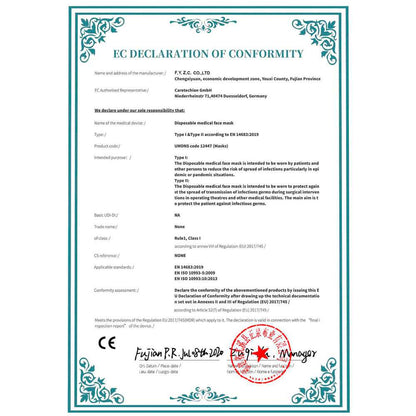 Mascarillas quirúrgicas IIR club nautico 10 unidades - 3 capas - eficacia de filtración bacteriana 98%