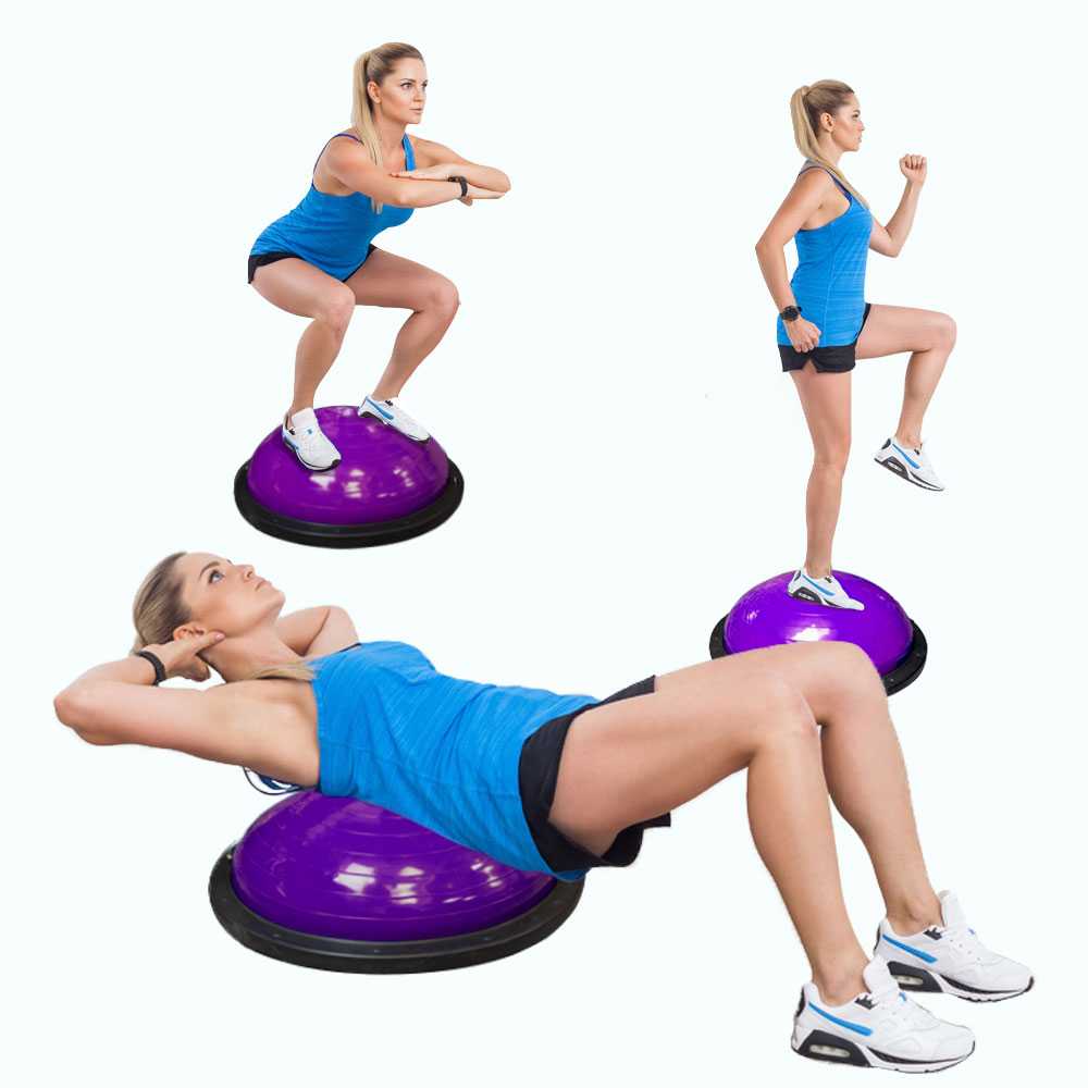 Entrenador de Equilibrio 58cm Violeta Bos Balance Trainer Fitball Pelota de Gimnasia Pilates con Inflador Unisex Adulto