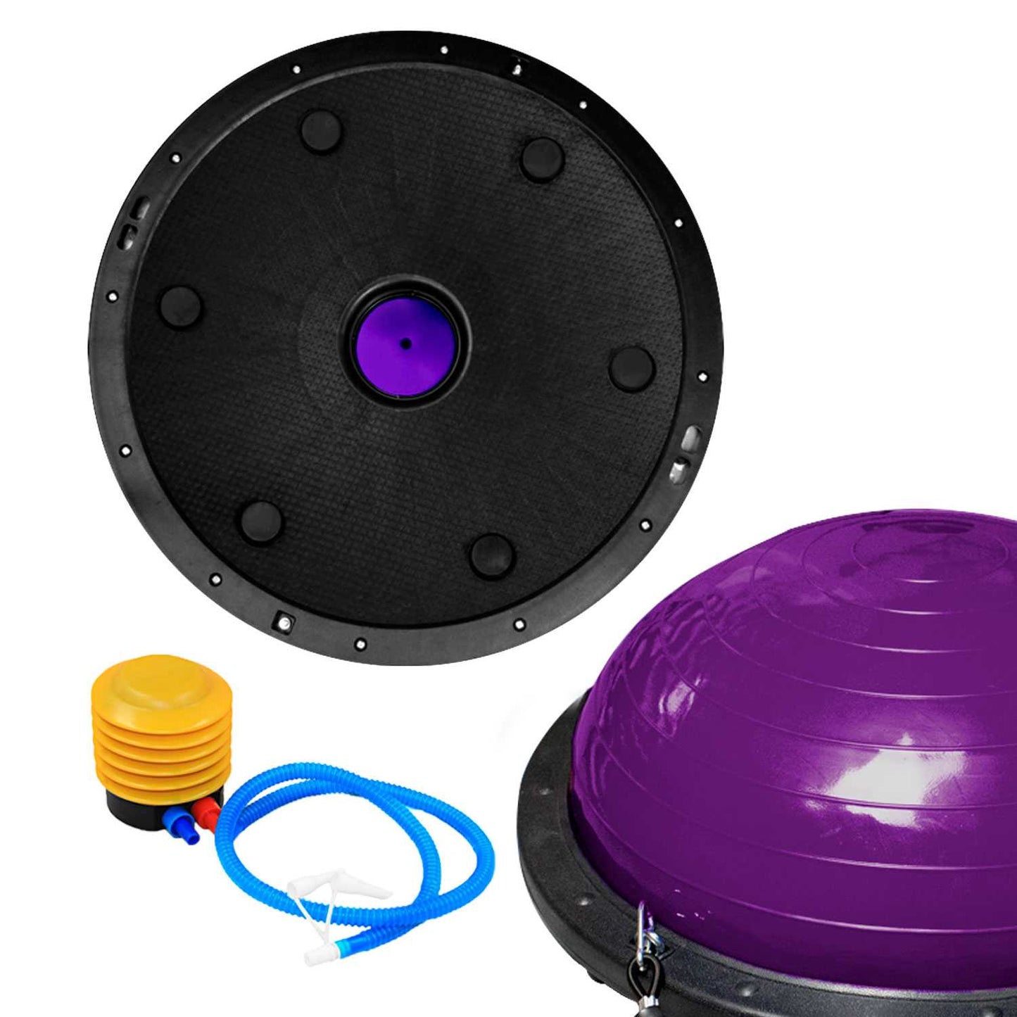 Entrenador de Equilibrio 58cm Violeta Bos Balance Trainer Fitball Pelota de Gimnasia Pilates con Inflador Unisex Adulto