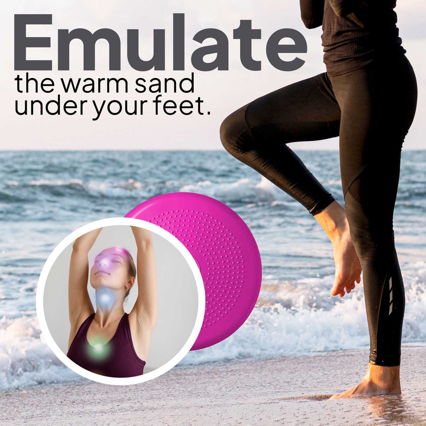 Cojín Hinchable Rosa Disco con Bomba Goma PVC para Fitness Yoga Pilates Coordinación Rehabilitación Equilibrio