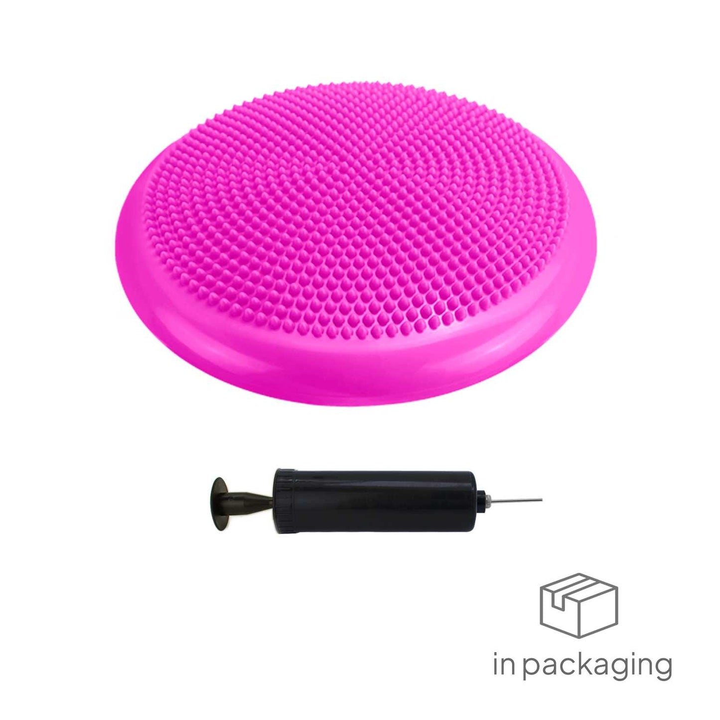 Cojín Hinchable Rosa Disco con Bomba Goma PVC para Fitness Yoga Pilates Coordinación Rehabilitación Equilibrio