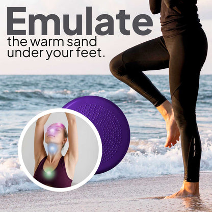 Cojín Hinchable Violeta Disco con Bomba Goma para Fitness Yoga Pilates Coordinación Rehabilitación Equilibrio