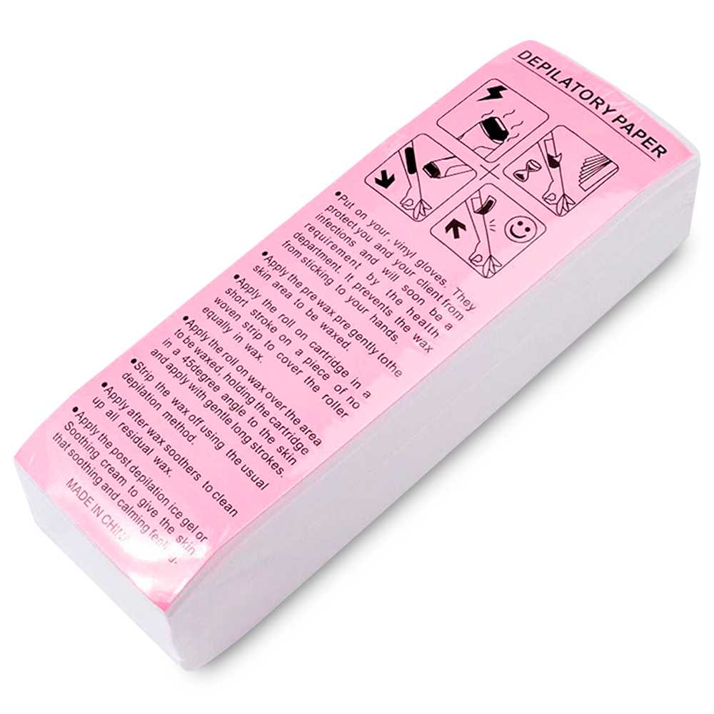 100 Bandas Depilatorias Blancas Desechables Suaves para Depilar a Cera Todo Tipo de Pieles Brazos Piernas Axilas Tiras