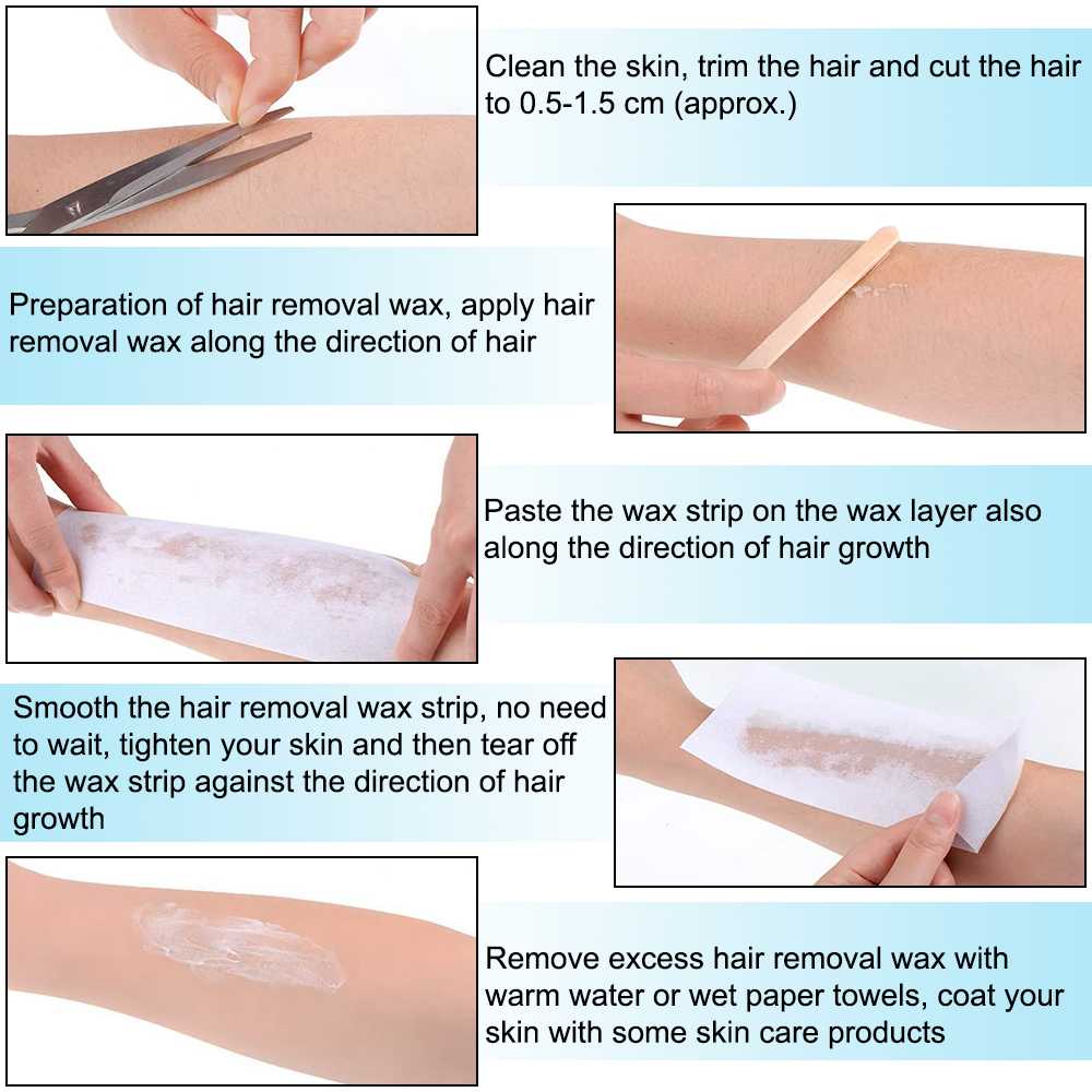 100 Bandas Depilatorias Blancas Desechables Suaves para Depilar a Cera Todo Tipo de Pieles Brazos Piernas Axilas Tiras
