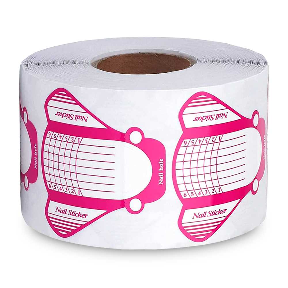500 Pegatinas Guías Adhesivas Ajustables Plantillas Moldes Papel para Uñas de Gel UV Extensiones Manicura Nail Art