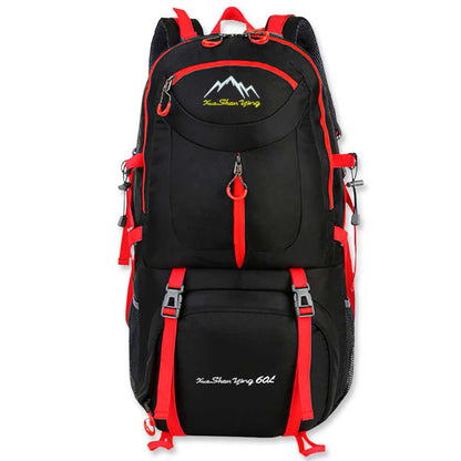 Mochila de Senderismo, 60 Litros, Impermeable y Ligera, Color Negra, Múltiples Bolsillos, ideal para Viaje, Montaña
