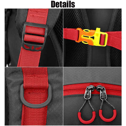 Mochila de Senderismo, 60 Litros, Impermeable y Ligera, Color Negra, Múltiples Bolsillos, ideal para Viaje, Montaña