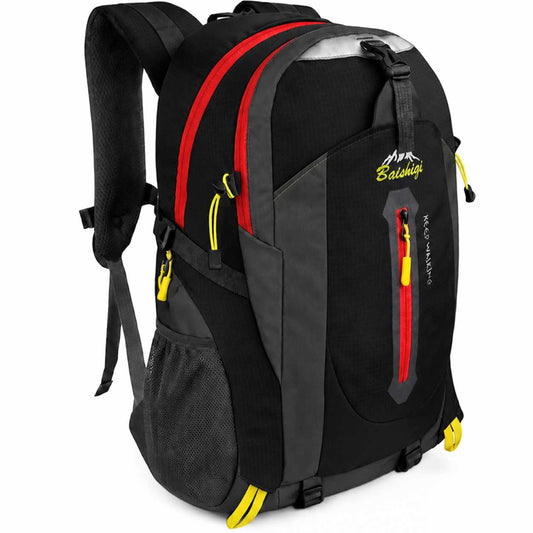 Mochila Impermeable 30 Litros Negra GF80764 Multiples Bolsillos de Senderismo Acampada Montaña para Hombres Mujeres