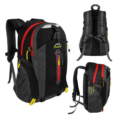 Mochila Impermeable 30 Litros Negra GF80764 Multiples Bolsillos de Senderismo Acampada Montaña para Hombres Mujeres