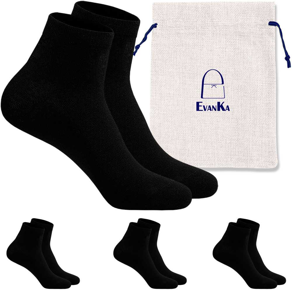 Paquete 4 Pares de Calcetines Cortos Ped Low Cut Tobilleros Talla 36-44 Negros Lisos Hombre Mujer Unisex GF80788