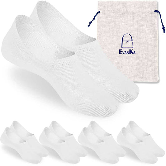 Paquete 5 Pares de Calcetines Invisibles Talla 36-44 GF80801 Blancos Lisos Hombre Mujer Unisex Suaves Ligeros