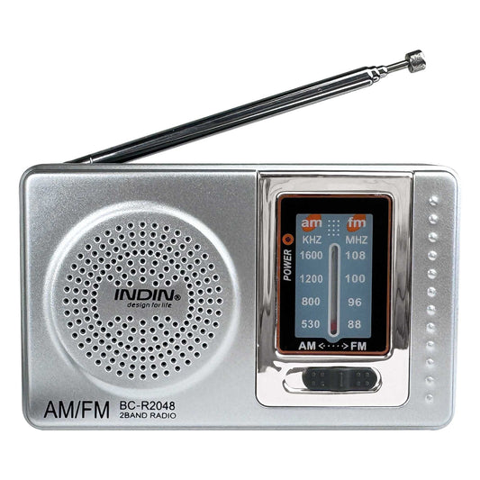 Radio de Mano BC-R2048 Analógica Mini Sintonizador AM/FM Altavoz Integrado Conector para Auriculares Jack 3.5mm
