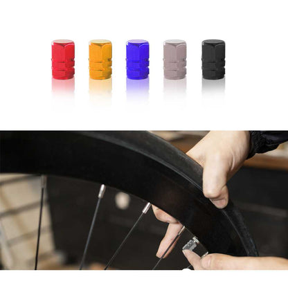 4 Tapones de Aluminio Modelo Hexagonal Rojos para Ruedas Válvulas Schrader Coches Motos Motocicletas Tapón de Protección Neumaticos con Válvula Americana Coche Moto Moticicleta Metálicos Cubierta Tapa