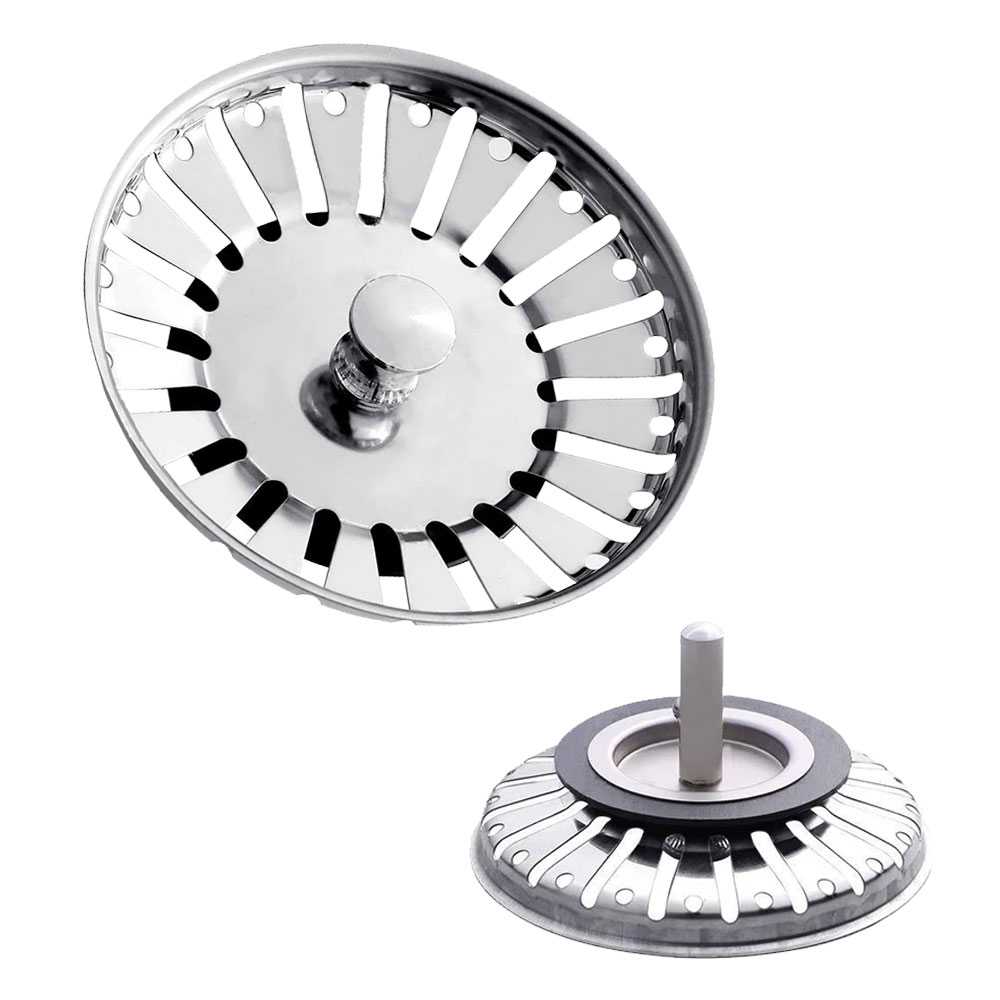 Tapón Colador para Desagüe de Fregadero Diametro 83mm Acero Inox  Filtro de desechos Cesta de Drenaje para Fregaderos