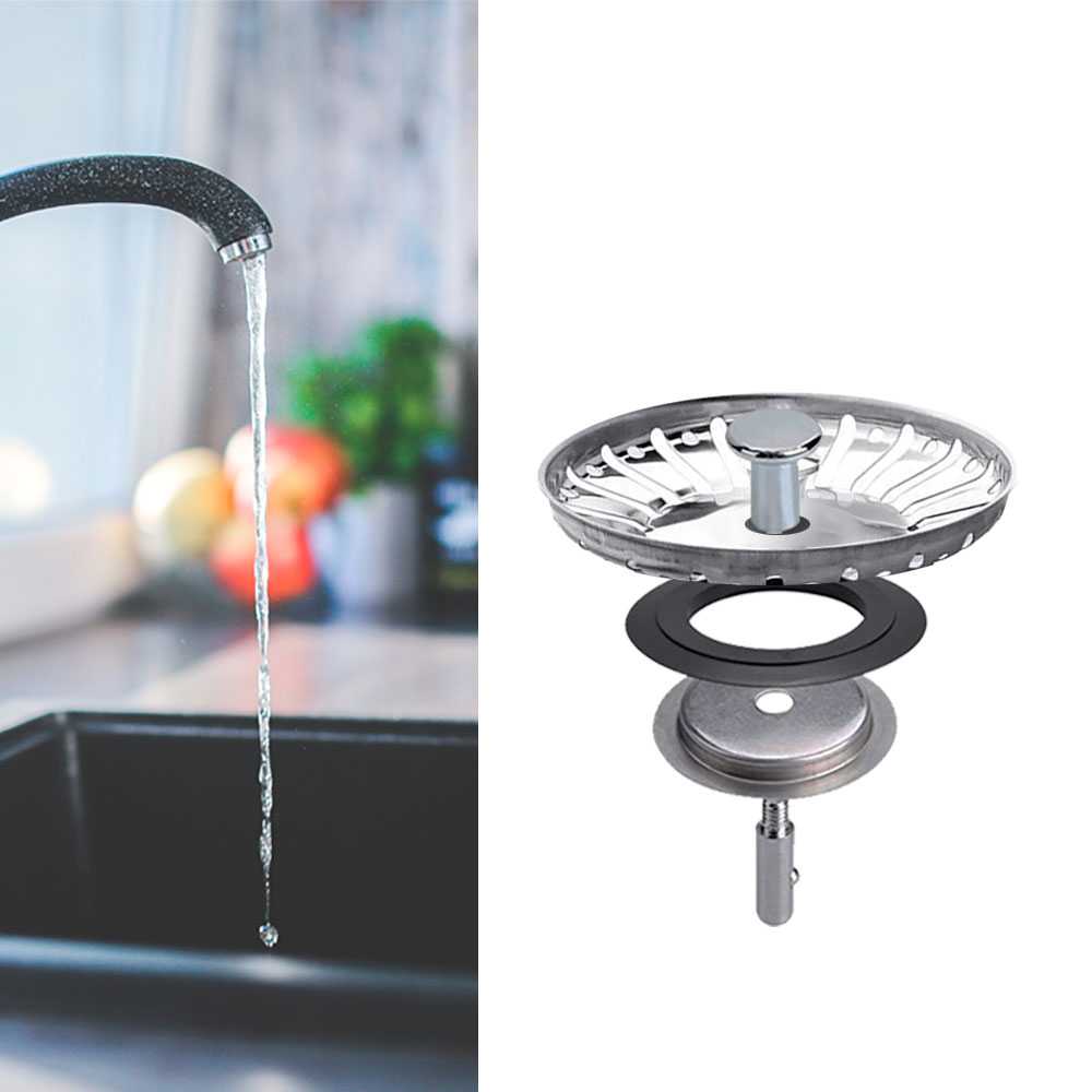 Tapón Colador para Desagüe de Fregadero Diametro 83mm Acero Inox  Filtro de desechos Cesta de Drenaje para Fregaderos