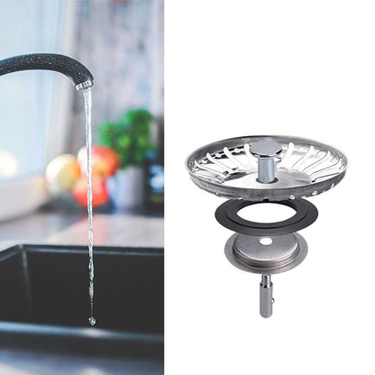 Tapón Colador para Desagüe de Fregadero Diametro 83mm Acero Inox  Filtro de desechos Cesta de Drenaje para Fregaderos