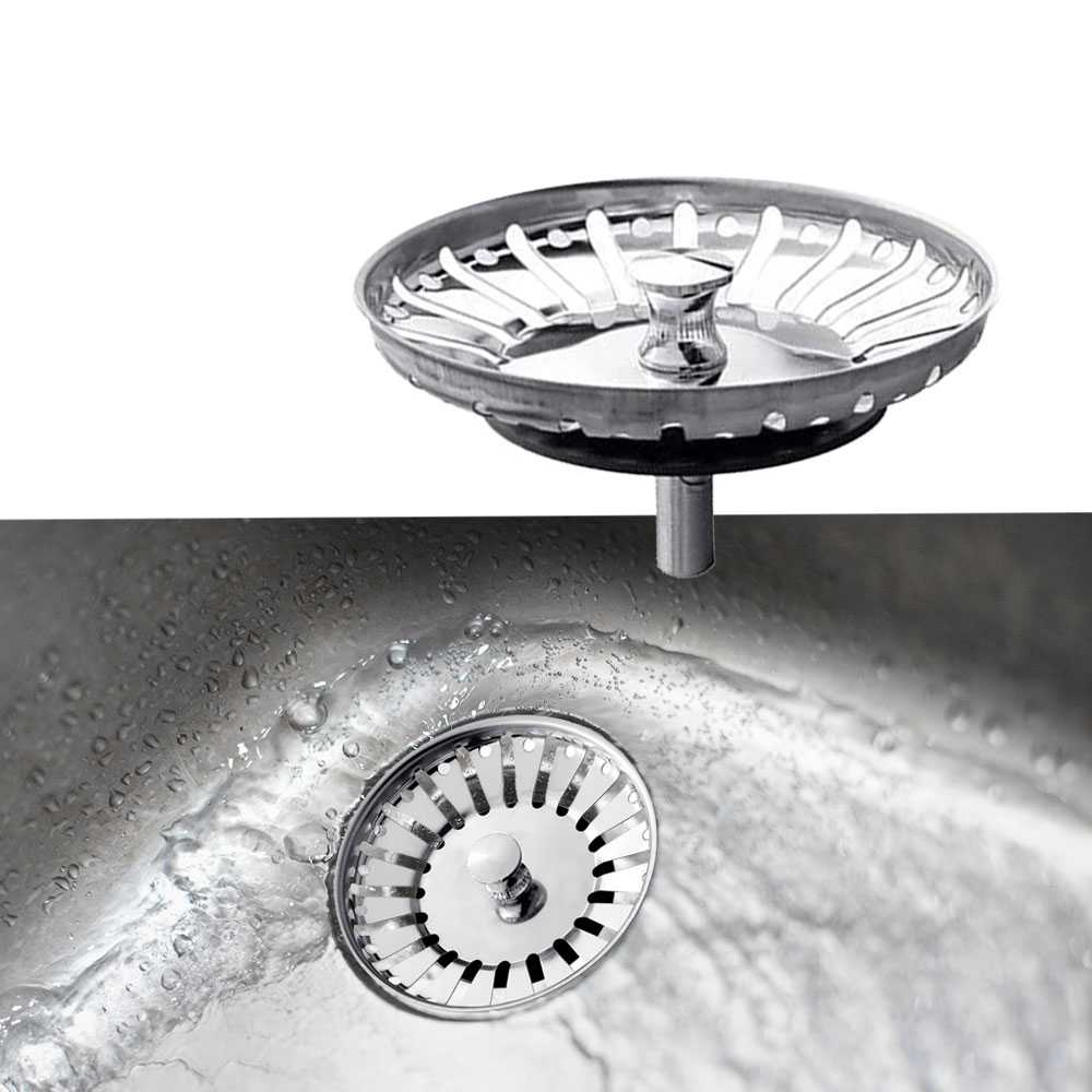 Tapón Colador para Desagüe de Fregadero Diametro 83mm Acero Inox  Filtro de desechos Cesta de Drenaje para Fregaderos