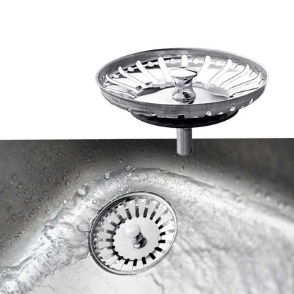 Tapón Colador para Desagüe de Fregadero Diametro 83mm Acero Inox  Filtro de desechos Cesta de Drenaje para Fregaderos