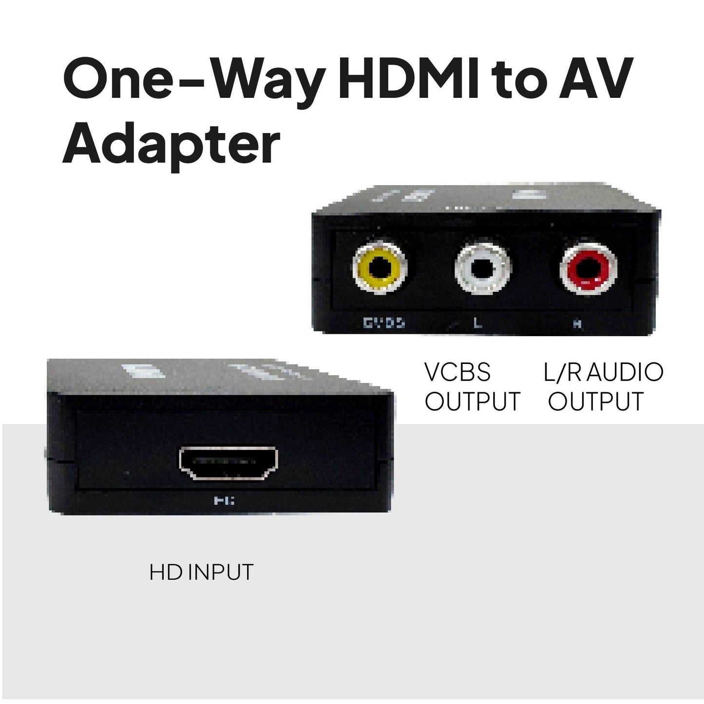 Adaptador Conversor de HDMI a AV Soporte Full HD Negro para PC TV Portátil Televisor Convertidor Transformador HDMI2AV RCA Audio Video Resolución 1080p