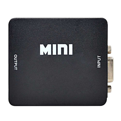 Adaptador de VGA a HDTV Convertidor Video Audio Analogica 1080p Negro para PC Ordenador Portatil Monitor TV HDTV Conversor VGA2HDTV Resolucion Full HD