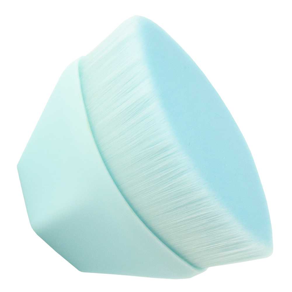 Brocha de Maquillaje Fluido Kabuki Facil Azul para Bases Cremosas Liquidas o en Polvo Base Facial Cara Rostro Cepillo Pincel Pelo Sintetico Suave