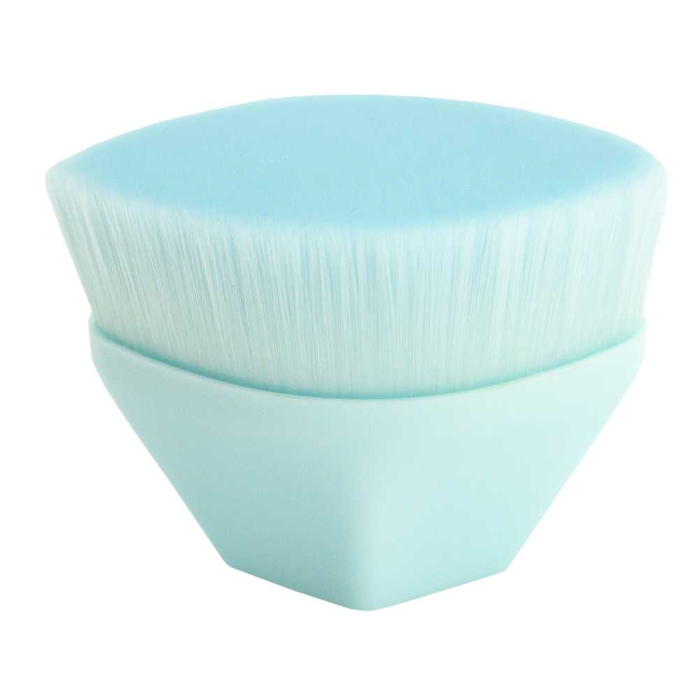 Brocha de Maquillaje Fluido Kabuki Facil Azul para Bases Cremosas Liquidas o en Polvo Base Facial Cara Rostro Cepillo Pincel Pelo Sintetico Suave