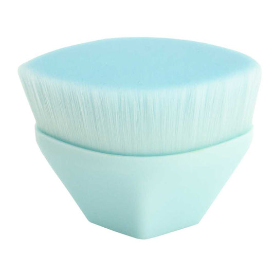 Brocha de Maquillaje Fluido Kabuki Facil Azul para Bases Cremosas Liquidas o en Polvo Base Facial Cara Rostro Cepillo Pincel Pelo Sintetico Suave