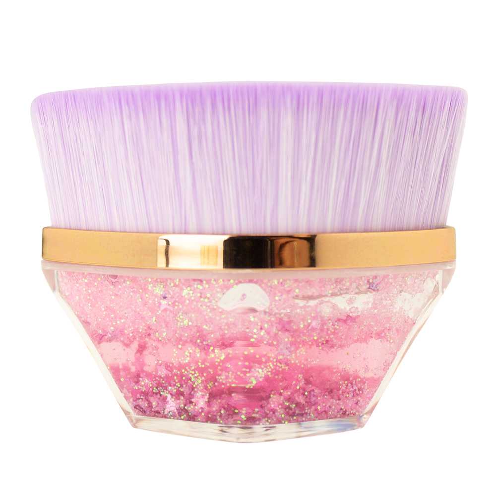 Brocha de Maquillaje Fluido Kabuki Facil Rosa para Bases Cremosas Liquidas o en Polvo Base Facial Cara Rostro Cepillo Pincel Pelo Sintetico Suave