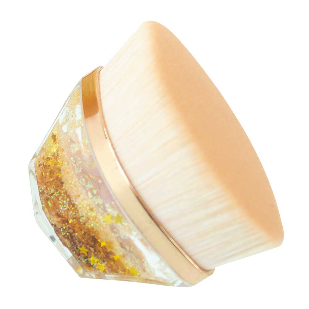 Brocha de Maquillaje Fluido Kabuki Facil Naranja para Bases Cremosas Liquidas o en Polvo Base Facial Cara Rostro Cepillo Pincel Pelo Sintetico Suave