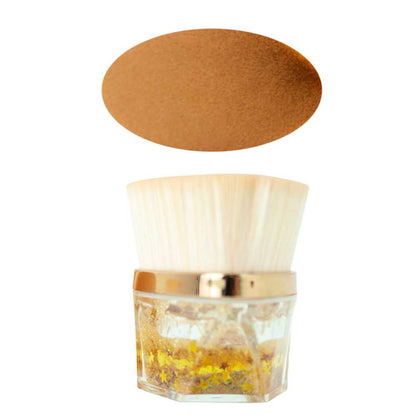 Brocha de Maquillaje Fluido Kabuki Facil Naranja para Bases Cremosas Liquidas o en Polvo Base Facial Cara Rostro Cepillo Pincel Pelo Sintetico Suave