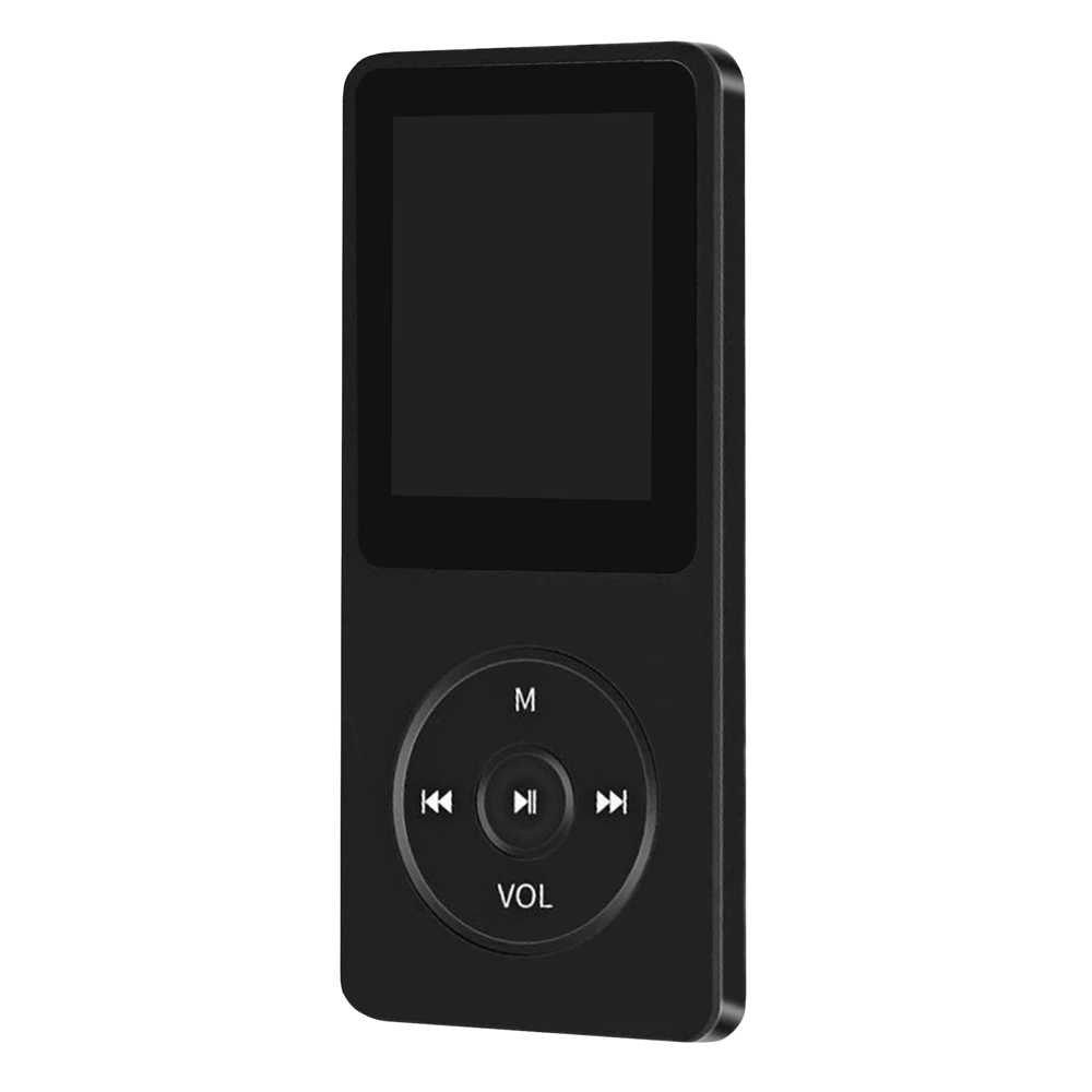 Reproductor MP3 MP4 Player Negro Lector de Musica Audio Video Pantalla Iluminada 1.8 Pulgadas Radio Fotos Altavoz Integrado Grabadora Alarma Bluetooth BT Ranura para Tarjeta de Memoria TF Micro SD