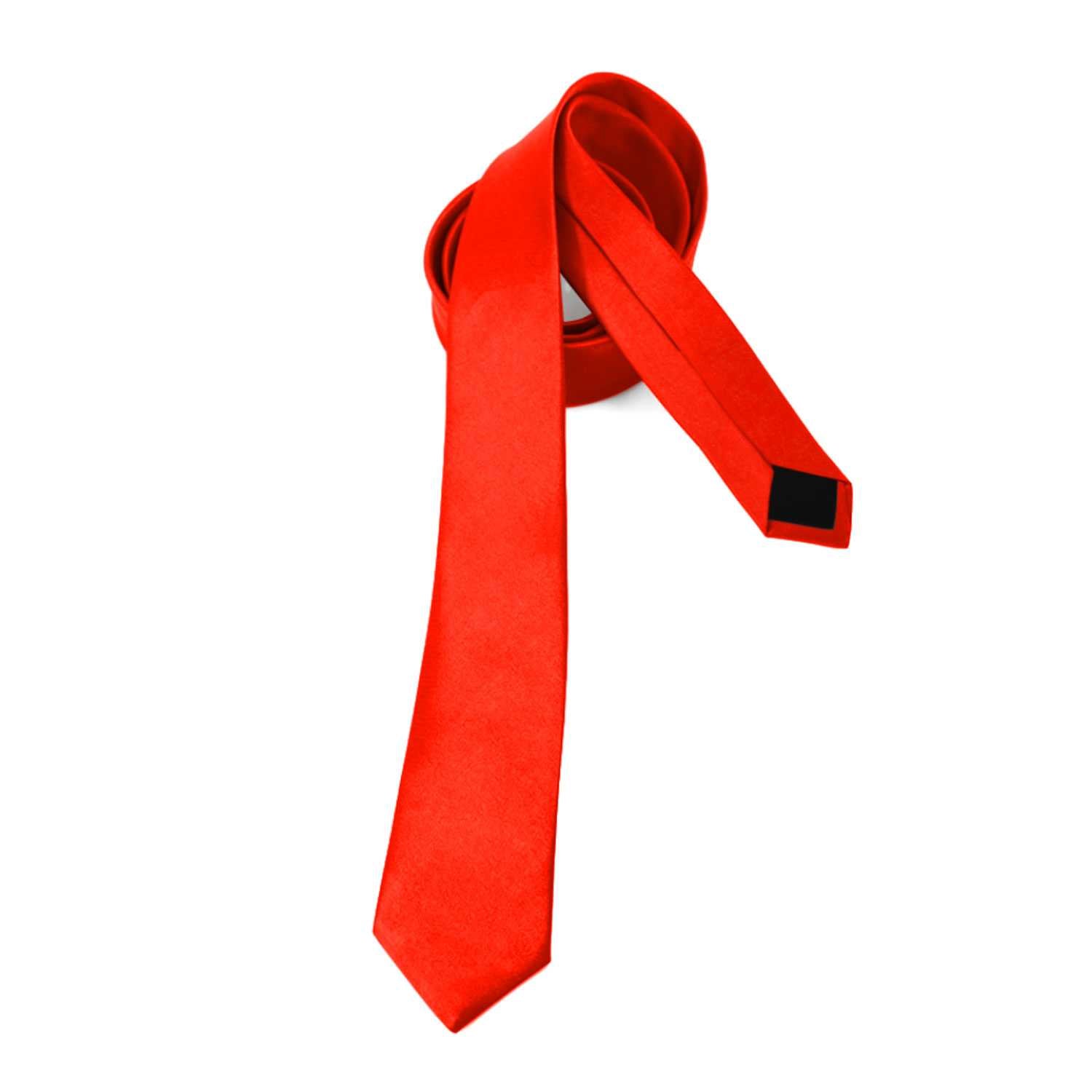 Corbata Estrecha Unisex sin Estampado Satinado Rojo para Celebraciones y Eventos 100% Poliéster