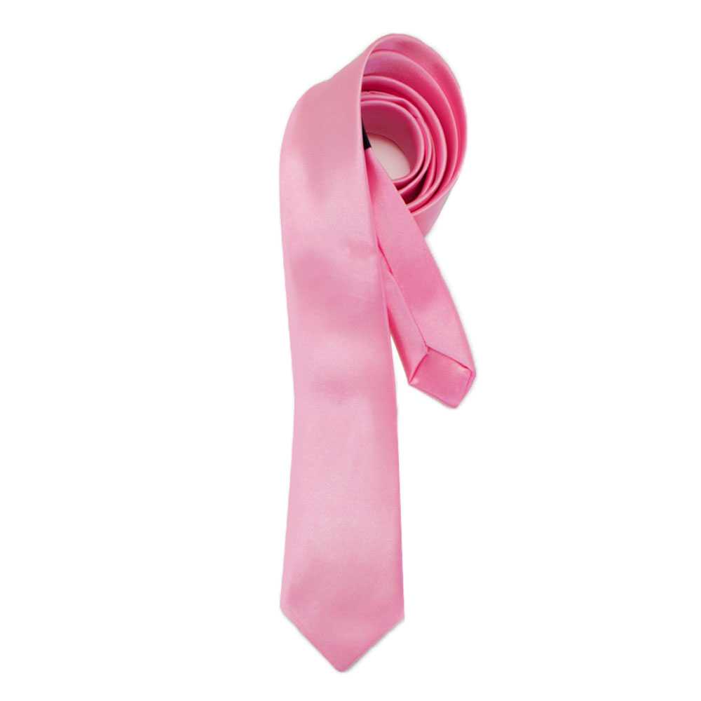 Corbata Estrecha Unisex sin Estampado Satinado  Rosa nº11 para Celebraciones y Eventos 100% Poliéster