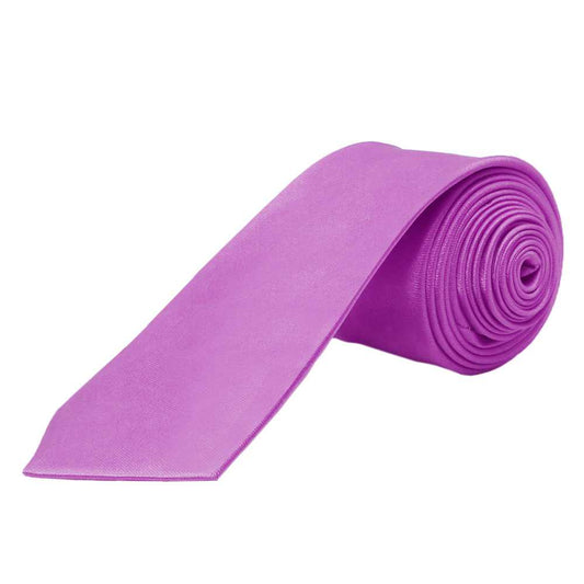 Corbata Estrecha Unisex sin Estampado Satinado Morado nº3 para Celebraciones y Eventos 100% Poliéster