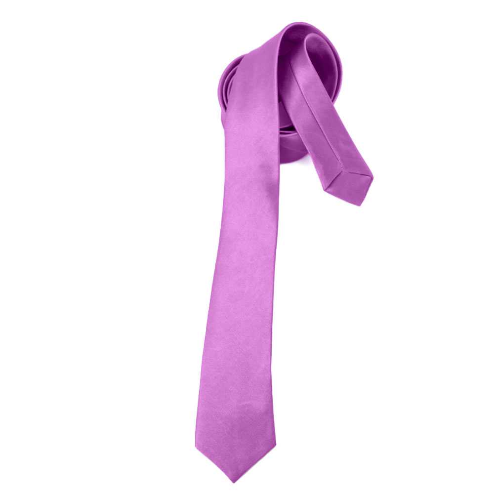 Corbata Estrecha Unisex sin Estampado Satinado Morado nº3 para Celebraciones y Eventos 100% Poliéster