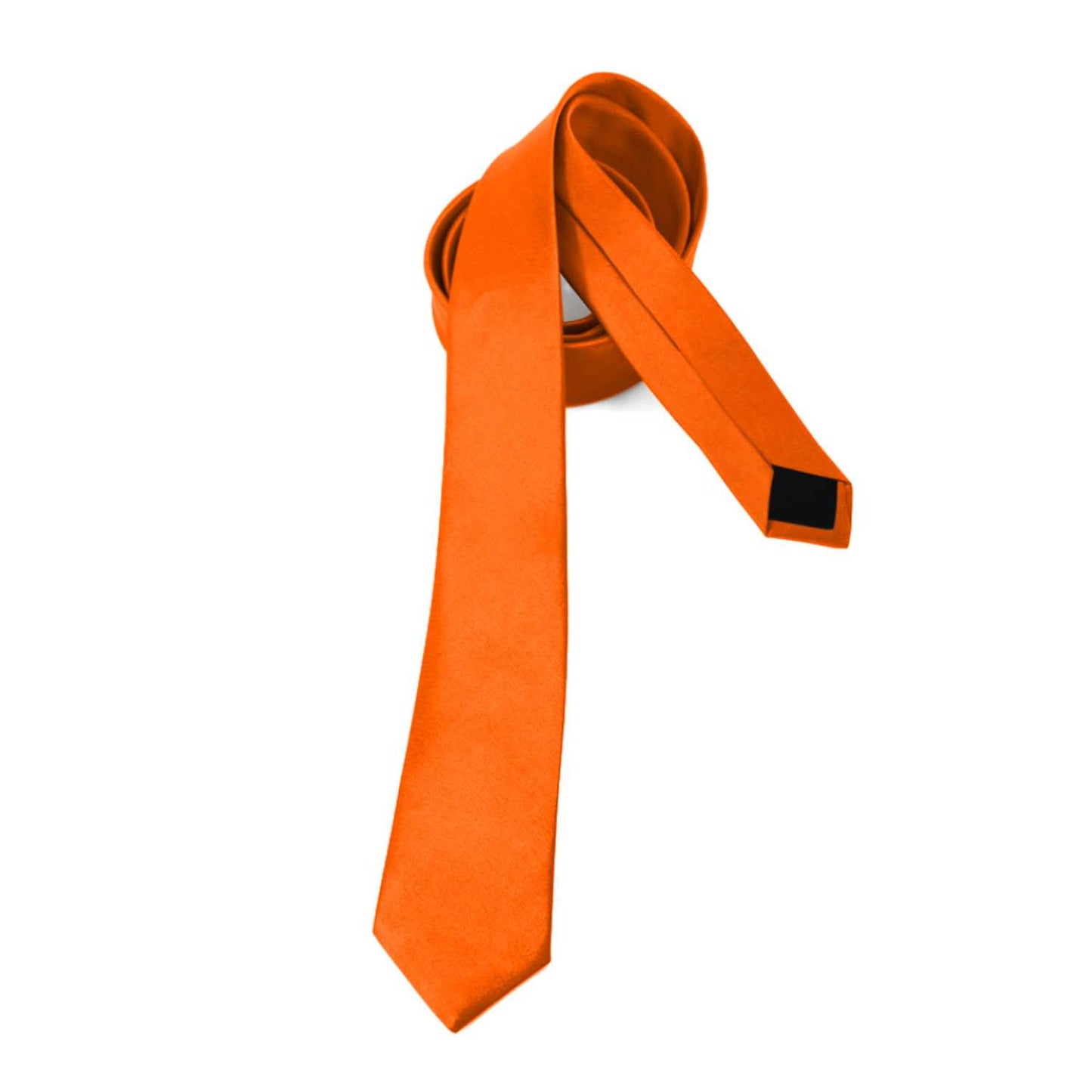 Corbata Estrecha Unisex sin Estampado Satinado Naranja para Celebraciones y Eventos 100% Poliéster