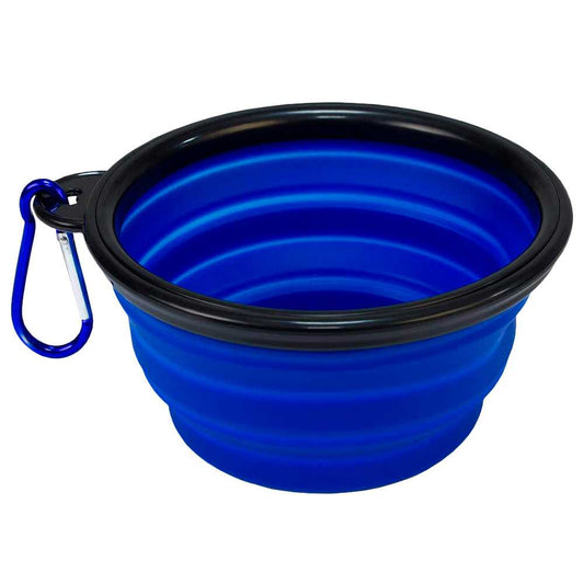 Bebedero Plegable Perro, Vaso Plegable de 350ml, Azul, Bebedero gatos, Comedero, Bebedero Perro Portátil