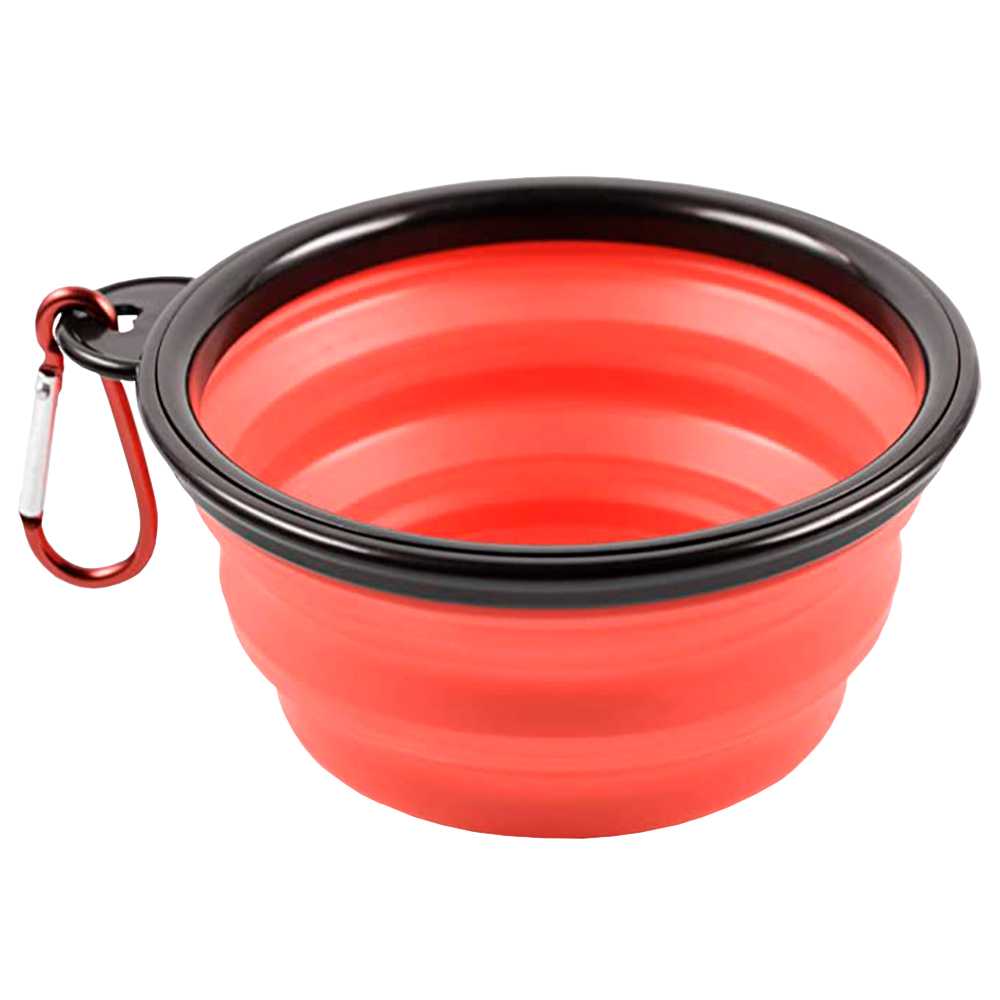 Bebedero Plegable Perro, Vaso Plegable de 350ml, Rojo, Bebedero gatos, Comedero, Bebedero Perro Portátil