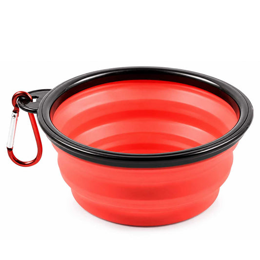 Bebedero Plegable Perro, Vaso Plegable de 350ml, Rojo, Bebedero gatos, Comedero, Bebedero Perro Portátil