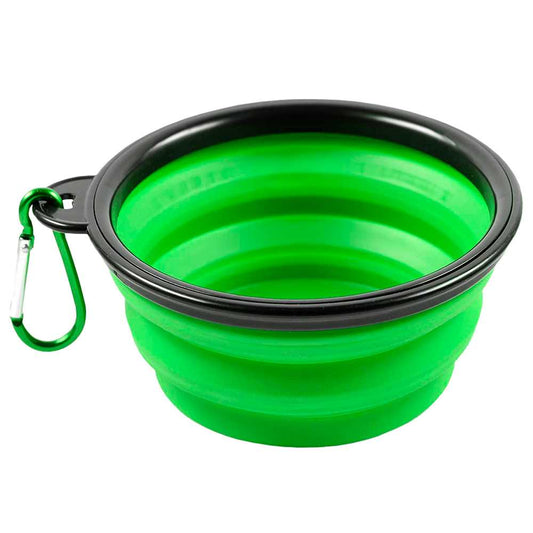 Bebedero Plegable Perro, Vaso Plegable de 350ml, Verde, Bebedero gatos, Comedero, Bebedero Perro Portátil