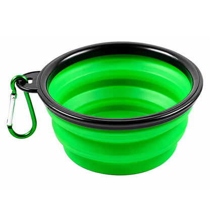 Bebedero Plegable Perro, Vaso Plegable de 350ml, Verde, Bebedero gatos, Comedero, Bebedero Perro Portátil