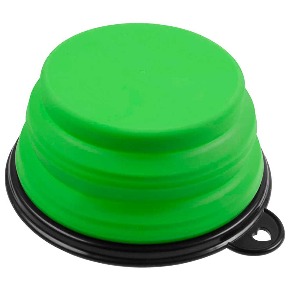 Bebedero Plegable Perro, Vaso Plegable de 350ml, Verde, Bebedero gatos, Comedero, Bebedero Perro Portátil