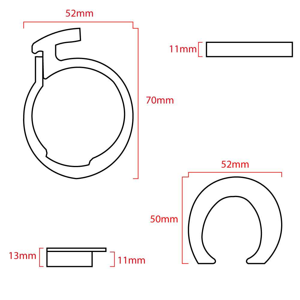 Kit Anillo de Bloqueo Negro Compatible con Patinete Eléctrico Xiaomi Mi Electric Scooter Essential,1S,Pro 2,M365/Pro