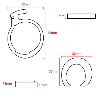Kit Anillo de Bloqueo Negro Compatible con Patinete Eléctrico Xiaomi Mi Electric Scooter Essential,1S,Pro 2,M365/Pro