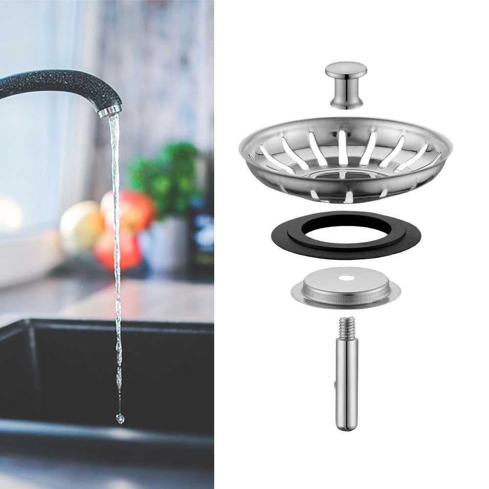 Tapón Colador para Desagüe de Fregadero Diametro 79-82mm Acero Inox Filtro de desechos Cesta de Drenaje para Fregaderos