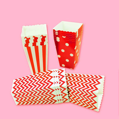 Bolsas Carton 18pcs para Baby shower, Cajas para Fiestas, Navidad Y Cumpleaños,  Bolsas de Palomitas, retro box, Patatas, Nuggets, Cajas de Dulces.